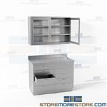 Base Cabinet 4' Wide Stainless Steel Hospital Casework Medical Base Fixtures