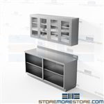 Stainless Counter & Upper Unit 6' Lab Storage Veterinary Supplies Medical Products