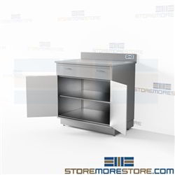 Stainless Hinged Door Base Cabinet 3' Wide Counter High Medical Cabinets Eagle