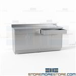 Stainless Double Door Base Cabinet 6' Wide Hinged Door Counter High Cabinets Lab