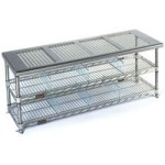 Stainless Steel Gowning Bench with Standard Undershelf - Solid Top (72"W x 18"D x 19"H), #SMS-84-CRB1872