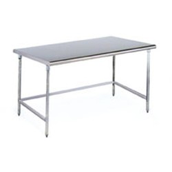 24" x 96" Brushed Stainless Steel Finish, Cleanroom Table - Solid Top, #SMS-84-CRT2496T