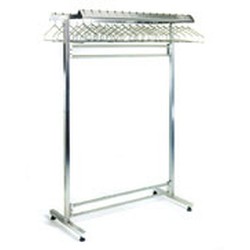 24" x 60" Electropolished Finish, Freestanding Double Gowning Rack, Removable Hangers. 40 Hanger Slots, #SMS-84-EP2460-DGRR