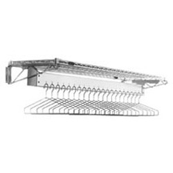 24" x 60" Electropolished Finish, Wall Mounted Gowning Rack with Hanger Slots. 22 Hanger Slots, #SMS-84-EP2460-WGR