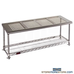 Stainless Steel Gowning Bench with One Undershelf & Perforated Seat, (36"W x 18"D x 19"H), #SMS-84-PCRB1836