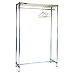 24" x 48" Stainless Steel Finish, Freestanding Gowning Rack with Hanger Tube, #SMS-84-S2448-GRT