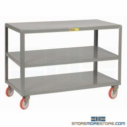 Rolling Shelving Worktable 4'x2' Shelf Bench Table Mobile Workbench Little Giant