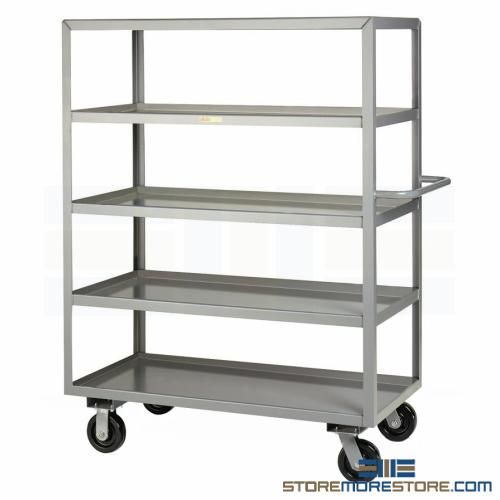 Mobile Shelf Cart 5 Levels Portable Storage Rack Parts Picking Dolly