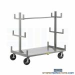 Rolling Pipe Storage Rack Double-sided Cantilever Material Handling Dolly Cart