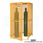 Ventilated Rack for Gas Cylinders Locking Tank Storage Cabinet Steel Mesh