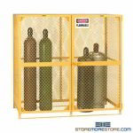 Storage Cage for Gas Cylinders Tank Rack Locking Door Cabinet Ventilated OSHA