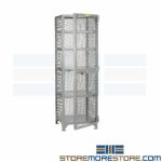 Wire Mesh Locker with 5 Shelves Storage Cabinet Ventilated Expanded Metal Welded