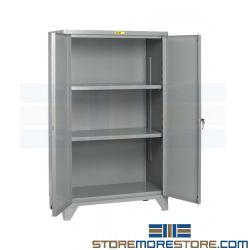 Industrial Storage Cabinet Heavy-Duty Shelves Locking Solid Steel Doors