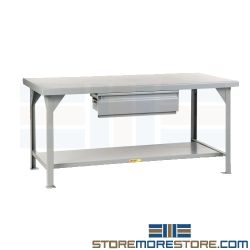 Long Industrial Worktable 7' Heavy-Duty Bench Welded Steel Table Workbench