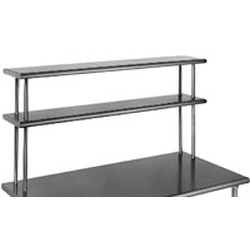 10" x 84" 16/4 Gauge, Double Deck Non-Adjustable Overshelf, #SMS-88-DOS1084-16/4