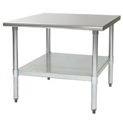 24" x 24" Mixer Stand, Stainless Steel Legs and Adjustable Undershelf, #SMS-88-MS2424S