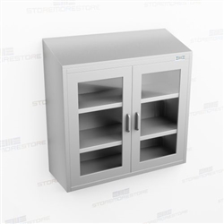 Stainless Overhead Casework | Wide Wall Mount Steel Casework