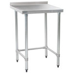 30"W x 30"D 14-gauge/304 Stainless Top Worktable with Marine Counter Edge and 4 Stainless Tubular Legs, #SMS-88-T3030STEM