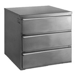 22-1/2" x 24" x 22" Regular Tier Drawer with Three Drawers and No Legs. Heavy Gauge Type 430 Stainless Steel Cabinet with Three Roller-Track Drawers. Includes Guides, Roller Slides, and Stainless, #SMS-88-TD3