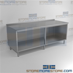 24" x 84" Spec-Master&reg; Enclosed Worktable with Upturn and Open Front, #SMS-88-UOB2484SE