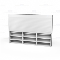 Securing Files with Large Pull Down Shelving Doors, Top Mounted (Fits 126-1/8"-132" W x 79-1/8"-91"H Shelving), #SMS-89-091132TOP