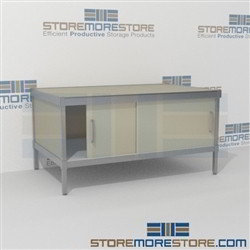 Mailroom consoles with sliding doors are a perfect solution for literature processing center durable design with a strong frame and comes in wide range of colors built from the highest quality materials In Line Workstations Perfect for storing mail tubs