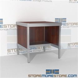 Mail work table with half shelf is a perfect solution for outgoing mail center built strong for a long durable work life and variety of handles available wheels are available on all aluminum framed consoles Over 1200 Mail tables available Hamilton Sorter