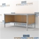 Mail room workbench with half shelf is a perfect solution for internal post offices built for endurance and is modern and stylish design quality construction Extremely large number of configurations Let StoreMoreStore help you design your perfect mailroom
