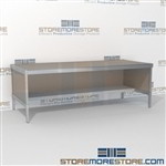 Increase efficiency with mail services adjustable table with half storage shelf durable design with a structural frame and is modern and stylish design all consoles feature modesty panels located at the rear 3 mail table heights available Hamilton Sorter