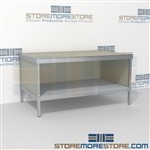 Mail room workstation with full shelf is a perfect solution for mail processing center durable design with a strong frame with an innovative clean design built from the highest quality materials Full line of sorter accessories Mix and match components