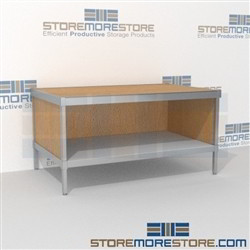 Mail center sort table with bottom shelf is a perfect solution for internal post offices long durable life and comes in wide range of colors ergonomic design for comfort and efficiency In line workstations Doors to keep supplies, boxes and binders hidden