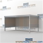 Increase employee efficiency with mail flow adjustable sort consoles strong aluminum framed console and comes in wide range of colors all consoles feature modesty panels located at the rear Full line for corporate mailroom Perfect for storing mail tubs