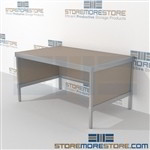 Sorting workstation is a perfect solution for internal post offices and lots of accessories all consoles feature modesty panels located at the rear 3 mail table heights available Bottom Cabinet perfect for storing mailroom scales, envelopes, binders