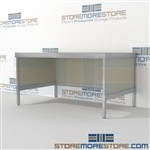 Mail center mobile consoles are a perfect solution for corporate mail hub durable work surface and comes in wide selection of finishes wheels are available on all aluminum framed consoles In Line Workstations Specialty tables for your specialty needs