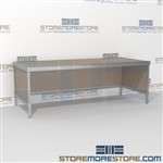 Mail room adjustable furniture is a perfect solution for literature processing center durable design with a structural frame and comes in wide range of colors built from the highest quality materials L Shaped Mail Workstation Efficient mail center table