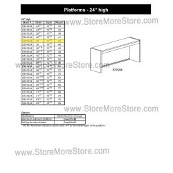 Platformed Drilled for Wire Dividers 30"w x 12-7/8"d x 24"h, #SMS-90-E301224D