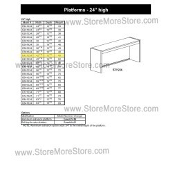 Closed Back Platform 42-7/16"w x 12-7/8"d x 24"h, #SMS-90-E421224