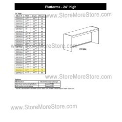 Closed Back Platform 83-1/2"w x 12-7/8"d x 24"h, #SMS-90-E841224