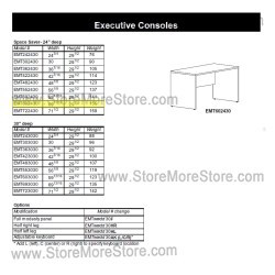 Mail Consoles w/Half Leg 69-13/16"w x 24-3/4"d x 30"h, #SMS-90-EMT692430HR