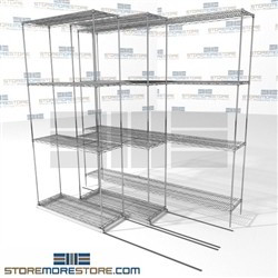 Triple Deep Mobile Wire Shelves Triple stack rolling office shelving storage SMS-94-LAT-1436-21-T overall size is 3287.4 inches wide x 6' 6" deep x 78 inches high