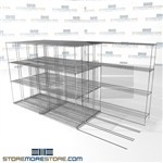 Quad Deep Side To Side Wire Shelves office box storage material handling moving unit SMS-94-LAT-1448-32-Q overall size is 8559.1 inches wide x 12' 8" deep x 152 inches high