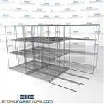 4 Deep Gliding Wire Shelves rolling zinc office stuff storage shelving units SMS-94-LAT-1842-32-Q overall size is 8478.7 inches wide x 11' 2" deep x 134 inches high