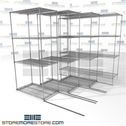 Quad Deep Space Saving Wire Racks tools and equipment storage all sizes available SMS-94-LAT-2136-21-Q overall size is 5052.2 inches wide x 6' 6" deep x 78 inches high