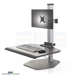 Adjustable Sit or Standing Single Monitor Desk Unit for 30" Deep Work surface