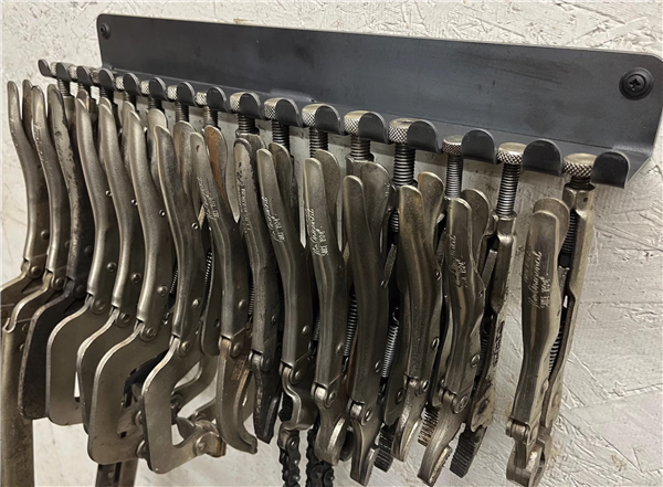 Vise Grip / Clamp Tool Shop Organizer: Holds 15 Tools