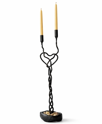 Handmade Iron Candle Holder - One Heart
