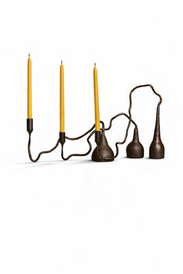 Handmade Iron Candle Holder - Cats in Wind Set of 3