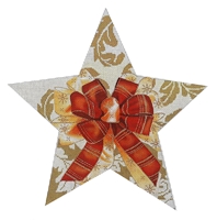 115d Gold Damask Tree Topper Star