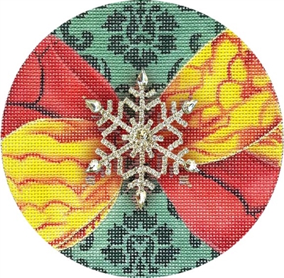 CO-20d Snowflake Christmas Ball w/ Jewel