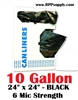 10 Gallon Garbage Bags Can Liners 10 GAL Trash Bags Black